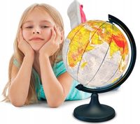 GLOBUS SZKOLNY 25 cm 2w1 PODŚWIETLANY + APLIKACJA polityczno - fizyczny