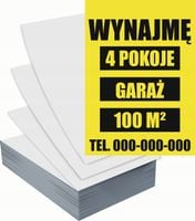Ulotki A5 reklamowe firmowe 5000szt projekt w cenie WYNAJMĘ 4 POKOJE GARAŻ