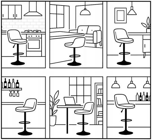 Hoker Barowy Obrotowy Krzesło Barowe Regulowane Welurowe Loftowe Bar na Arena.pl