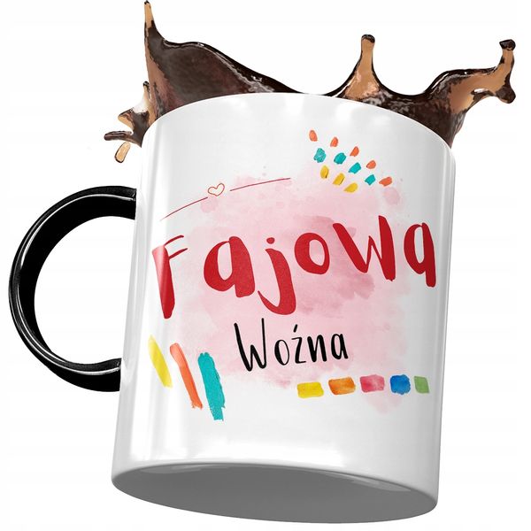 Kubek Czarny Dla Woźnej Fajowa Woźna Na Prezent Z Nadrukiem Ze Zdjęciem zdjęcie 1