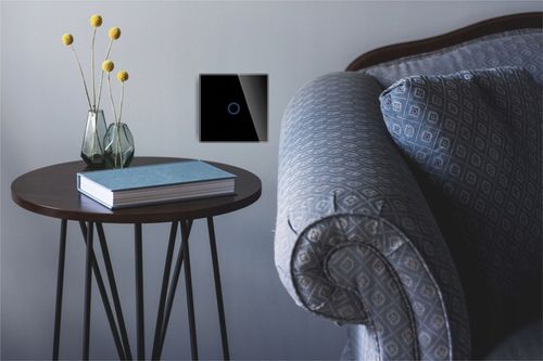 WŁĄCZNIK WYŁĄCZNIK ŚWIATŁA SZKLANY DOTYKOWY POJEDYNCZY CZARNY SZKŁO CZARNE na Arena.pl