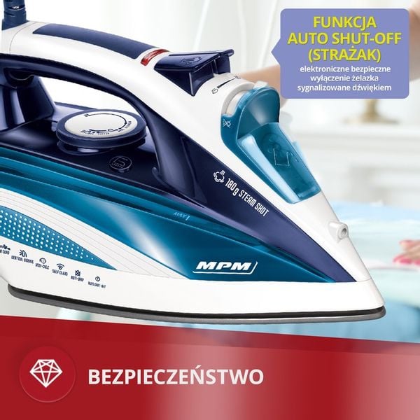 Żelazko parowe stopa ceramiczna duża moc MPM MZE-21/NS zdjęcie 10