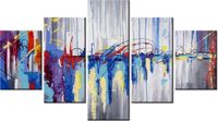 75CM 120 OBRAZ 5 ELEM ABSTRAKCYJNY WODOSPAD ŚCIENNY DRUK