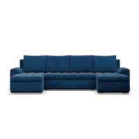 Narożnik U, z leżankami, BOSCO, sztruks, 302x159x89 cm, granat | TYLETEGOTU