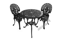 ZESTAW NR 01 - STÓŁ Ø 66 CM + 2 KRZESŁA LEKKIE MEBLE OGRODOWE NA TARAS PATIO BALKON ELEGANCKIE RETRO