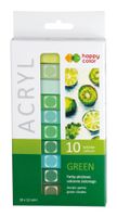 farby akrylowe 10 kolorów x 12 ml green happy color