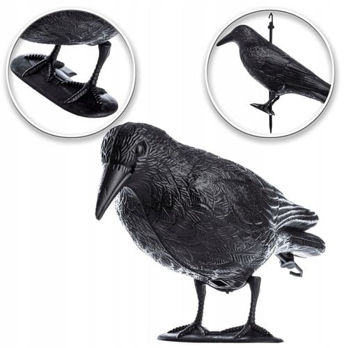 DUŻY KRUK ODSTRASZACZ PTAKÓW GOŁĘBI SZPAKÓW PTAKI NA BALKON CZARNY 3 na Arena.pl