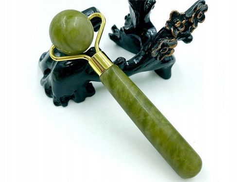 3w1 Masażer do twarzy KAMIEŃ GUA SHA z jadeitu zestaw roller wałek masażu na Arena.pl