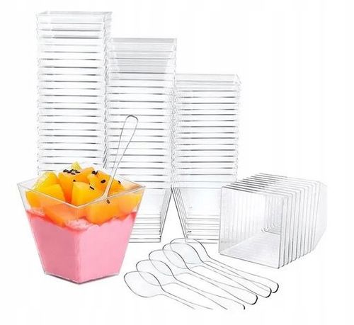 Pojemniki Na Deserki Piramida 120ml + Łyżeczki pucharki zestaw do deserów na Arena.pl