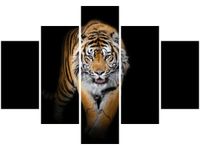 70 100CM OBRAZ 5 ELEM TYGRYS DRUK PŁÓTNO