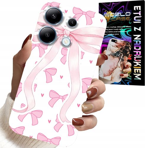 ETUI DO XIAOMI NOTE 13 4G - RÓŻOWE WSTAZKI WSTĄZKA MODNE WZORY CASE na Arena.pl