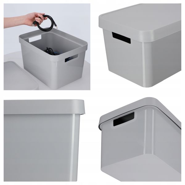 Curver Pojemnik Pudełko Z Pokrywką 17 L Szary zdjęcie 2