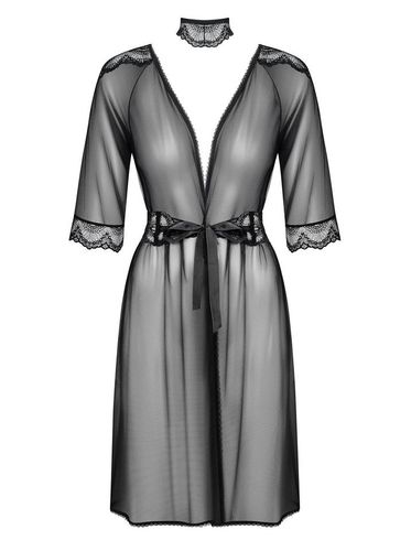 Czarny Peniuar i Koronkowy Choker - Obsessive Lucita S/M na Arena.pl