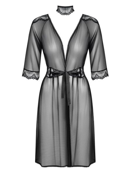 Czarny Peniuar i Koronkowy Choker - Obsessive Lucita S/M zdjęcie 3