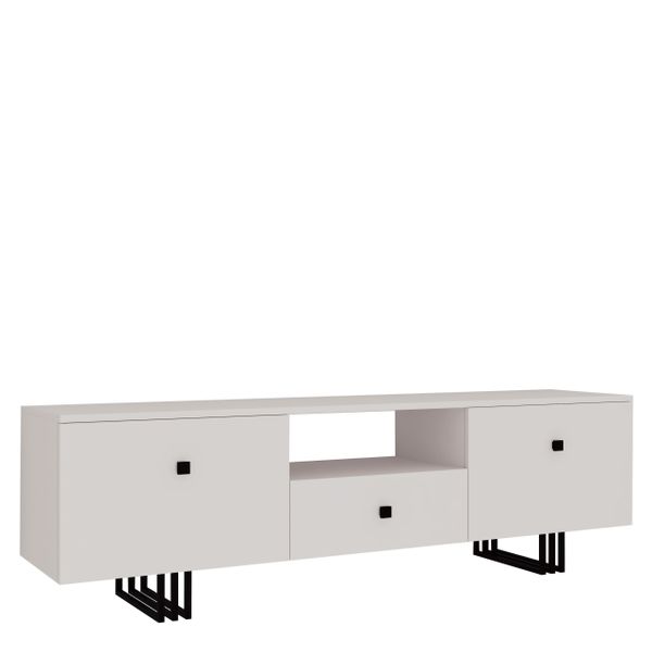 SZAFKA RTV KLARA 150 KASZMIR BEŻ ZŁOTY nogi metal salon