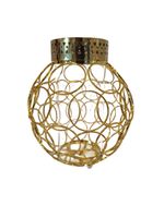 Kapliczka Lampion Glamor Znicz Metalowy Kula ZM-7 Złoto 25 cm