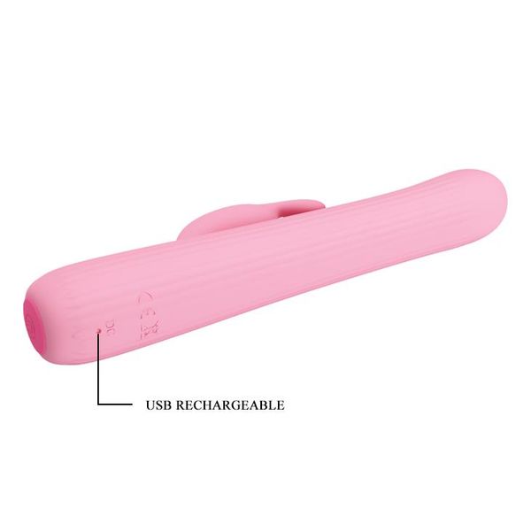 Królik Wibrator Z Masażerem Rotacyjny 18Cm 4Tryby zdjęcie 8