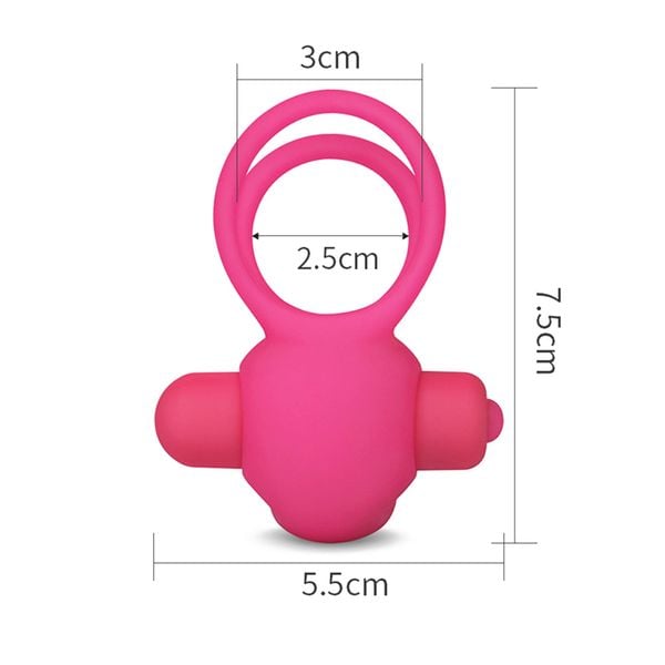 Power Clit Duo Silicone Cockring Pink zdjęcie 7