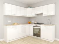 Meble kuchenne Monako Białe Narożne Połys