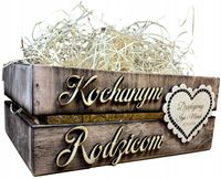 SKRZYNKA DREWNIANA PODZIĘKOWANIE DLA GOŚCI WESELNYCH RODZICÓW CHRZESTNYCH
