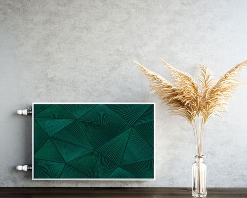 MATA Magnetyczna Na Grzejnik Zielone Trójkąty Abstrakcja 110cm x 60cm na Arena.pl