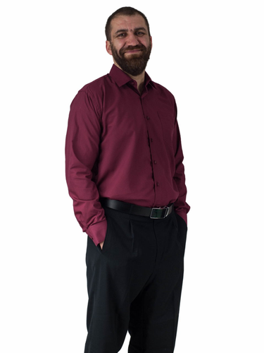 Koszula męska do garnituru czerwona-wiśnowa Laviino dl79 41/42 - L/XL na Arena.pl