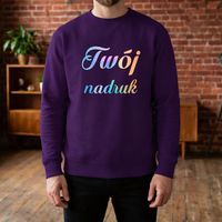 Bluza crewneck fioletowa z Twoim nadrukiem XL