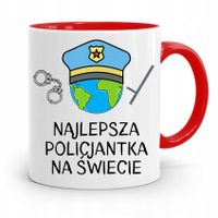 Kubek Czerwony Najlepszej Policjantki Na Świecie Z Nadrukiem Ze Zdjęciem