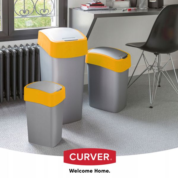 Curver Kosz Na Śmieci Pojemnik Biuro 10L Pomarańcz zdjęcie 5