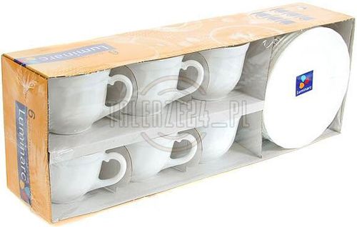 LUMINARC TRIANON WHITE Serwis kawowy 220 ml 12/6 na Arena.pl