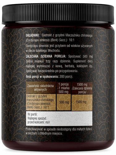CORDYCEPS SINENSIS 10:1 EKSTRAKT 100G SOLVE LABS na Arena.pl