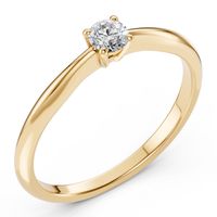 pierścionek z żółtego złota 585 z diamentem (brylantem) 0,2 ct lab