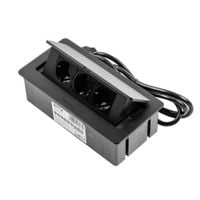 Przedłużacz SOFT biurkowy wpuszczany prostokątny 3 schucko, czarny