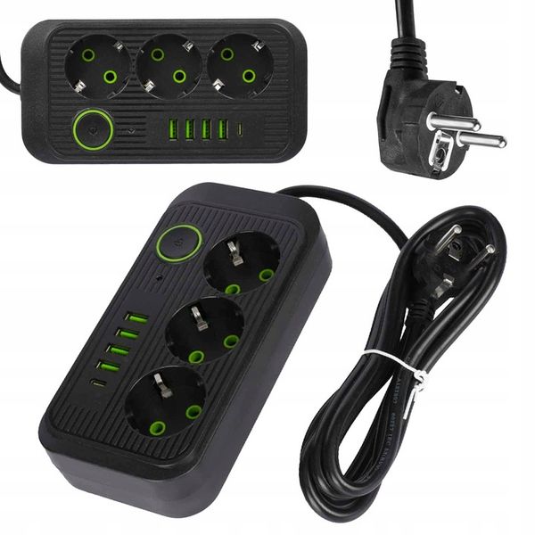 PRZEDŁUŻACZ listwa 2m 3 gniazda + 5x USB zdjęcie 8