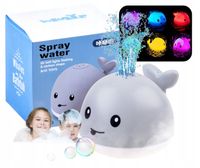 WIELORYB TRYSKAJĄCY WODĄ ZABAWKA DO KĄPIELI + KULA