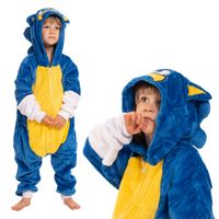 Piżama Dla Dzieci Dziecięca Kigurumi Onesie Kostium Sonic Niebieski 125-135