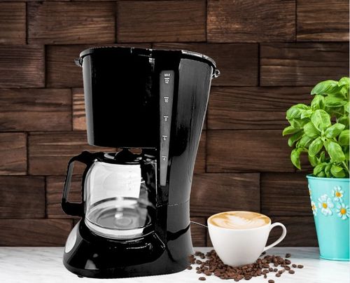 EKSPRES DO KAWY PRZELEWOWY KOMPAKTOWY QUIGG CZARNY 1,5L 900W + TIMER na Arena.pl