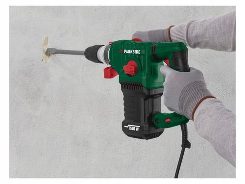 MŁOTOWIERTARKA UDAROWA PARKSIDE 1550 W SDS+ ZESTAW MŁOT UDAROWY + na Arena.pl