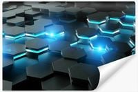 Fototapeta Młodzieżowa Nowoczesne HEKSAGONY Neony Abstrakcja 360cm x 240cm