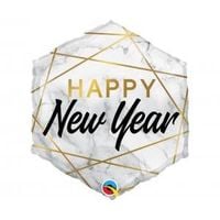 balon foliowy 20" happy new year marmurkowy