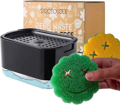 Dozownik pojemnik z miejscem na gąbkę czarny na Arena.pl