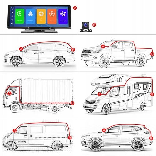 RADIO STACJA MULTIMEDIALNA ANDROID AUTO APPLE CARPLAY 2 KAMERY DVR KARTA 64 na Arena.pl
