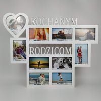Multirama ramka na zdjęcia z napisem Kochanym Rodzicom mdf 10 zdjęć serce