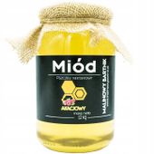 MIÓD AKACJOWY 1.2 KG - NATURALNY, DUŻY SŁÓJ
