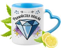 Dla Prawniczki Kubek Błękitny Z Uszkiem W Kształcie Serca Na Prezent