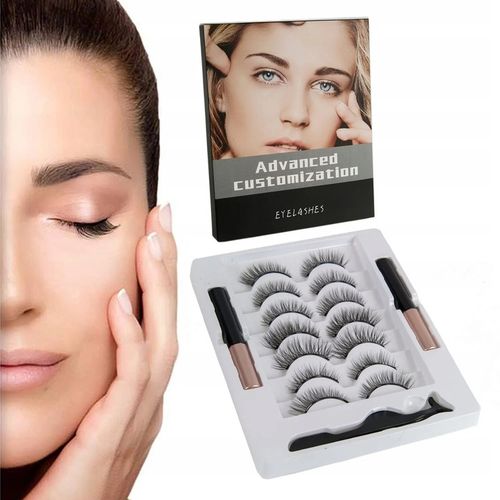 RZĘSY MAGNETYCZNE 7X DŁUGIE + PĘSETA + 2X EYELINER na Arena.pl