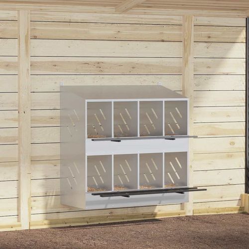 Gniazdo dla kur z 8 przegrodami, ocynkowane, srebrne, metalowe na Arena.pl