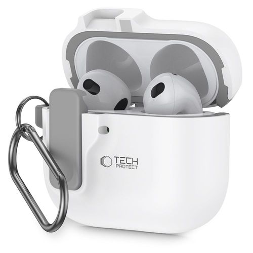 Etui Tech-Protect Slim Hook PC DO AirPods 4 Bezpieczne Zamykanie Białe na Arena.pl