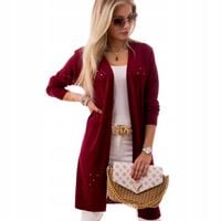 DZIANINOWY Elegancki SWETER KARDIGAN Narzutka Dużo Kolorów 3530