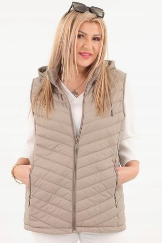 KAMIZELKA PIKOWANA DAMSKA PRZEJŚCIOWA DUŻE ROZMIARY BEZRĘKAWNIK Z KAPTUREM na Arena.pl